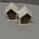 Native Hive Wooden Bee House, Natural Handmade Wooden Bee Box Habitat with Bamboo Tubes,Insect House Shelter for Attracting Peaceful Bee Pollinators (2PCS)