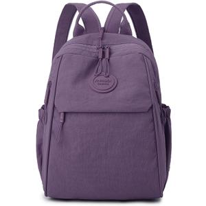 Mini Backpack for Women Nylon Small Backpack Purse Crossbody Sling Bag Convertible Backpack Casual Shopping Daypack (Purple)