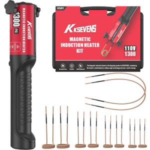 Induction Heater Bolt 1300W 110V,Induction Bolt Heater Removal Tool Kit with 10 Coils for Rusty Screw Removing,Red