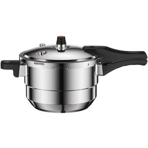 80Kpa Pressure Cooker Stainless Steel 8L Large Capacity, Pressure Canner with Steaming Rack Compatible with Gas & Induction Cooker (8L)