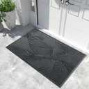 Yimobra Front Door Mat Outdoor Entrance, Ultra Water Absorbent, Heavy Duty Patio Guard Welcome Matt, Non-Slip Rubber Backing, Easy Clean Shoe Scraper, Indoor, Entryway, 60x36 Inch, Dark Grey