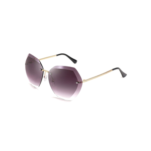 FEISEDY Women Oversized Rimless Sunglasses Diamond Cutting Lens Sun Glasses B2569