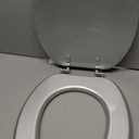 Elongated Toilet Seat Wood Toilet Seat Prevent Shifting with Zinc Alloy Hinges American Standard Size Toilet Seat Easy to Install also Easy to Clean(Elongated,Sparkling Classical Silver)