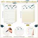 GlikCeil 113 Pcs Class of 2026 Graduation Party Favors Include 1 Advice and Wishes Wooden Sign 100 Graduation Advice Cards with 12 Fineliner Ink Pens for The Graduate Class of 2026(Blue)