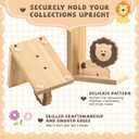Harloon 2 Pcs Animal Bookends for Kids Wooden Decor Safari Bookends Decor for Girl Children Bedroom Home(Lion Elephant)