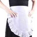 Love Potato 100% Cotton White Half Apron, Classic Halloween Party Cosplay Costumes Dress Accessory (White)