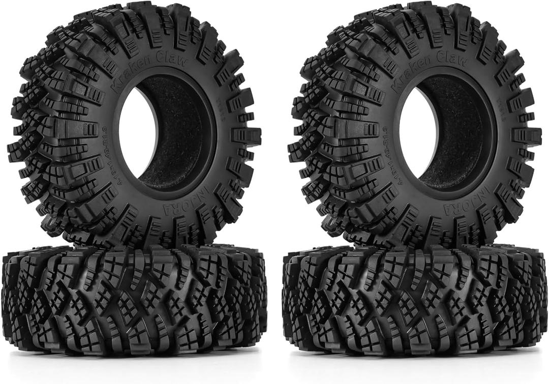 INJORA 1.9" S5 Tires Kraken Claw 106 * 38MM Mud Terrain Tires for 1/10 RC Crawler Car Upgrade