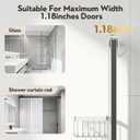 Over the Door Shower Caddy Hanging With Double Soap Holder Never Rust Aluminum Shower Shelf With 4 Hooks Hanging Bathroom Organizer No Drilling Shelves for Bathroom Storage Silver