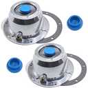 iBroPrat 2pcs 343-4195 Aluminum Hub Cap for Trailer Axle, Replace 3434195 6 Hole Hub Caps with Side Pipe Plugs, Gaskets and Extra 4pcs Blue Rubber Plugs Replaces Stemco 343-4195