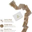 MEEDEE Camel Velvet Ribbon 2 Inch Crinkle Raw Edge Silk Ribbons 2 Rolls 4 Yards Bronze Crushed Ribbons Nude Velvet Ribbon for Christmas Tree, Gift Wrapping, Holiday Decor