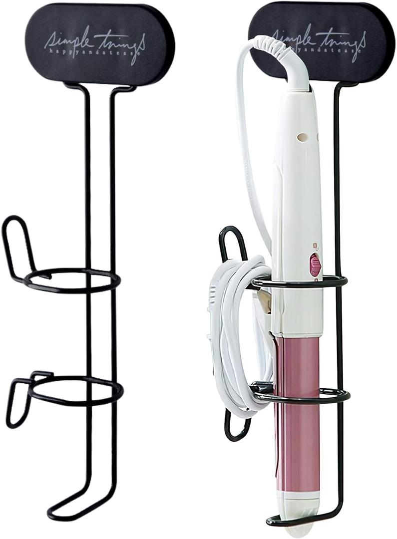 Hair Tool Organizer, Bathroom Hair Dryer Holder Wall Mounted Hair Straightener Hanging Rack Hair Styling Tool Storage Organizer Stick Stand for Flat Irons, Curling Wands, Hair Straighteners, Combs