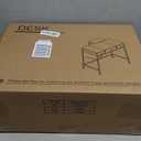 HIGDBFE Small Makeup Vanity Desk 27.5''W with Mirror and Lights, Vanity Desk with 3 Fabric Drawers and HeightAdjustable Stand, Vanity Table for Girls Gifts, Bedroom and Small Spaces, White