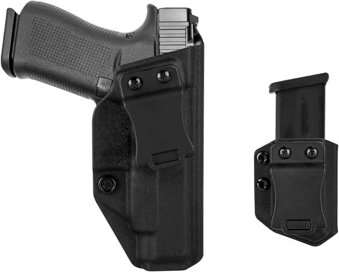 G48/48MOS/43X MOS IWB Holster Right Hand Fits Glock Models 48 /G48 MOS w/Rail/G43X MOS Pistol Holster & Universal 9mm/.40 Double Stack Mag Carrier IWB/OWB Magazine Holsters Concealed Carry