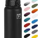 Fanhaw 20 oz Insulated Stainless Steel Water Bottle with Straw Lid, Leakproof & Anti-Dust Sports Bottle for Kids, Women & Men (Black)