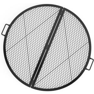 Stanbroil X-Marks Fire Pit Cooking Grill Grates, Foldable Round Cooking Grate with Handles, 36 Inch Portable Outdoor Campfire BBQ Grill, Black