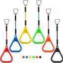 PELLOR Gymnastic Ring, Ninja Rings, Monkey Bars Adjustable Children's Home Gym Equipment, Pull Up Rings Sets for Workout Bodyweight Fitness Training