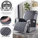 TAOCOCO 100% Waterproof Recliner Chair Cover, Non Slip Recliner Covers for Recliner Chair with Pocket, Washable Reclining Chair Cover Furniture Protector for Kids, Pets(23.6'', Dark Grey)