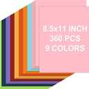 360 Sheets Colored Cardstock Paper 8.5 x 11, 9 Assorted Colors Construction Papers, Thick Cardstock Printer Paper 8.5 x 11, 200 GSM Card Stock Papers for Printing, DIY Crafts, Card Making, Invitations (Multicolor)