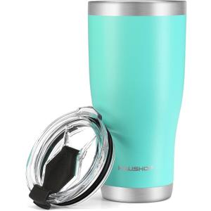 HAUSHOF 30 oz Tumbler, Stainless Steel Vacuum Insulated Coffee Tumbler Water Cup, Double Wall Travel Mug with Lid, Perfect for Hot and Cold Drinks (Lake Blue)