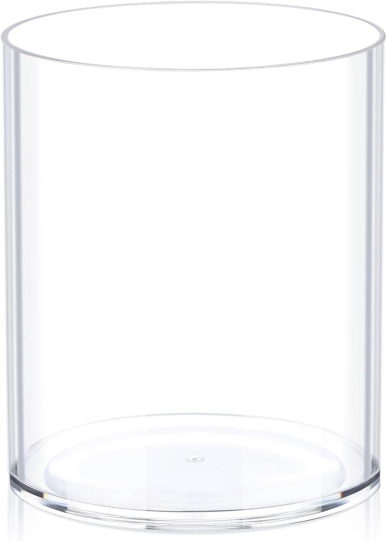 Flower Clear Vase Centerpiece for Home, Wedding Party, Plastic Clear Cylinder Wide for Flowers, Decorative Wide Mouth Vase for Decor (6'' W*8'' H)