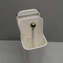 DASITON Makeup Brush Holder with Lid,4 Slots Makeup Brush Organizer,Automatic Lifting Makeup Cosmetics Organizer,for Vanity Decor,Bathroom Countertop,Dustproof Cosmetic Brushes Container(Cream)