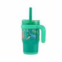 Reduce 14oz 2pk Coldee Kids Mugs with Spill-Proof Straw: Stainless Steel, Leakproof, Dishwasher-Safe, Ages 3+ Jurassic Space