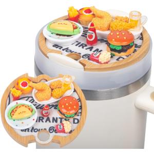 Used for Stanley Cup Lid Accessories Charms,Miniature Food Drink Charms for Stanley Cups H2.0 Accessories 30oz 40oz (Fast Food Yellow)