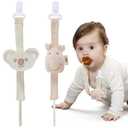 Pacifier Clip, 2 Pack Baby Pacifier Holder for Boys and Girls Fits Many Pacifiers & Baby Teething Toys, Ideal Baby Gift (Koala & Giraffe)