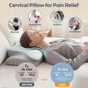 Cervical Neck Pillow for Pain Relief - Ergonomic Side Sleeper Pillow for Neck Support, Contour Orthopedic Cervical Pillow for Sleeping, Cooling Memory Foam Pillows for Back Stomach Sleepers (Blue)