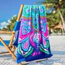 2 Packs Oversized Beach Towel Set Extra Large Big XL Pool Camping Swim Clearance Towels 36x72 Soft Blanket Cruise Essentials Accessories Must Haves Vacation Necessities Adult Purple Blue Boho