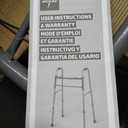 Medline Two-Button Folding Walker for Seniors, 5" Wheels, 32.5" to 39.5" Height, 400-lb. Capacity