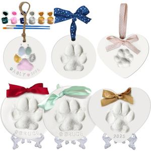 MYPAWLETS Dog or Cat Pawprints Keepsake Kit,Make 3 Clay Paw Print Ornaments,Soft & Non-Toxic Clay,Pet Paw Prints Impression Kit,Dogs Christmas Tree Ornament,Gift for Pet Lovers