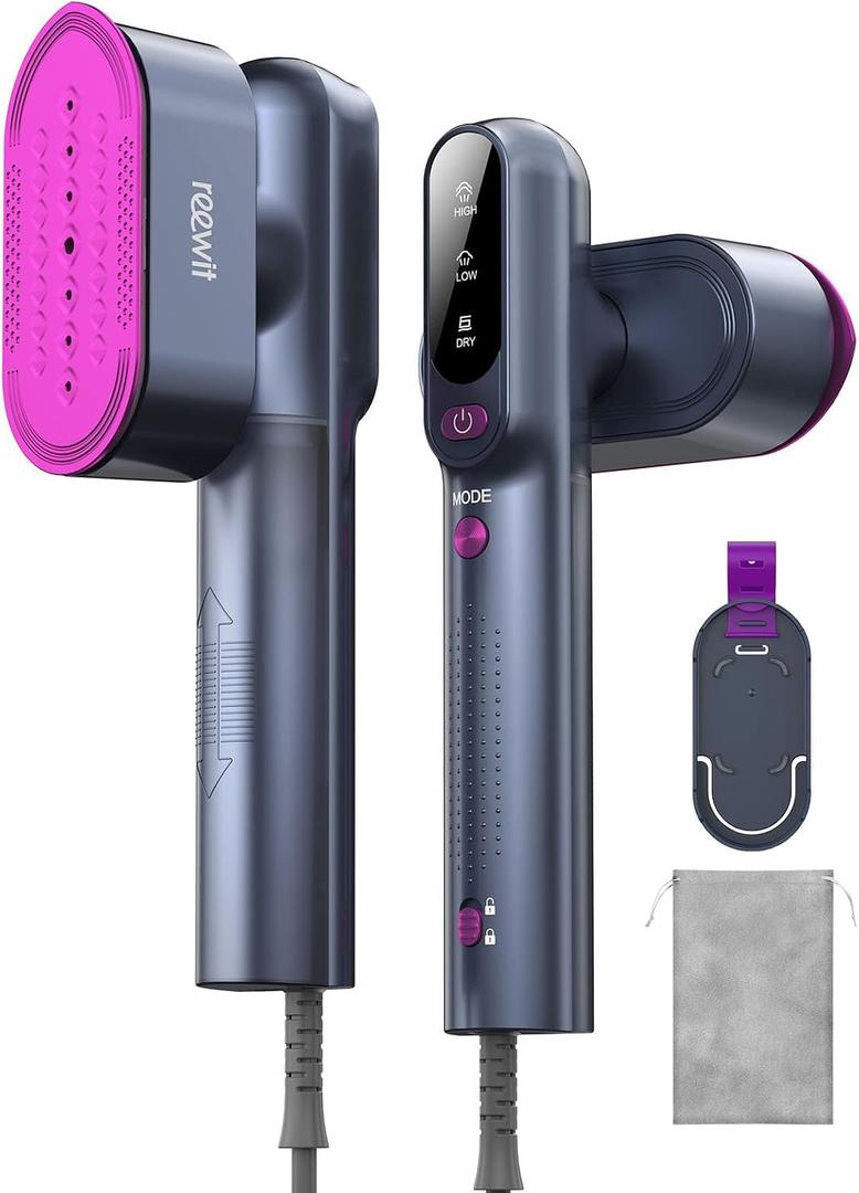 Travel Steamer for Clothes,100-240V Travel Steamer & Iron 2 in 1 with Fast Heat-Up,1200W Portable Handheld Garment Steamer,Travel Size,Large Heat Panel,Fabric Quick Wrinkle Remover for Global & Europe