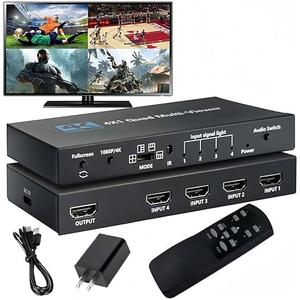 4K HDMI Multiviewer 4X1 with IR Remote SIGRAPID Screen Divider 4 HDMI in 1 Out Seamless Switch 1 4 Way Display Supports 4K@60Hz(YUV)/4K@30Hz(RGB)/1080P Full HD HDCP1.4 5 View Modes 1×1 2×2 1＋3