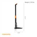 Fiskars Stand-Up Weed Puller Tool, 4 Serrated Stainless Steel Claws Grip Roots for Permanent Removal, Reinforced Foot Platform Penetrates Tough Soil, Easy-Eject & Ergonomic Offset Handle, 39"
