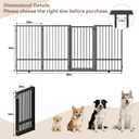 SNUOWU Full Metal Freestanding Dog Gate with Door, 36''Height Foldable Pet Dog Fence for Indoor & Outdoor, 4 Panels Extra Wide Free Standing TallDog Gates for Doorways,House,Stairs,Porch,Deck,Yard