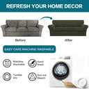 Turquoize 4 Piece Sofa Covers for 3 Cushion Couch Sofa Slipcover Soft Couch Cover for Dogs-Washable Sofa Furniture Cover with 3 Individual Cushion Covers (3 Cushion Sofa, Olive)