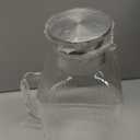 1 Gallon thickened Square Glass Pitcher with Lid, Classic Stripes Water Pitchers for Fridge, Borosilicate Glass Carafe for Hot/Cold Brew Drink, Extra Large Jug with Handle for Iced Tea, Coffee, Juice (Silver)