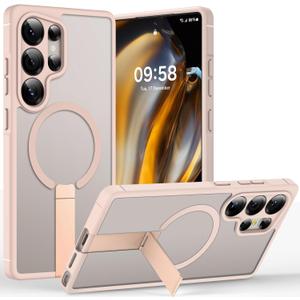 TOCOL Magnetic for Samsung Galaxy S25 Ultra Case, Kickstand with Upgraded Full Camera Protection, Compatible with Magsafe, Drop Protection Slime Cover for Samsung Galaxy S25 Ultra 6.9-Inch (Desert)