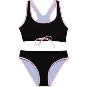 Gottex Kids Toddler and Little Girls Ocean Blue Colorful Two Piece Stylish Swimsuit UV Sun Protection Bathing Suit for Girl (4-5T, Black)