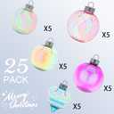 MOONET 25Pcs 2.64in Christmas Decoration Balls Shatterproof Colored Transparent Ball for Festival Wedding Home Party Decors Xmas Tree Hanging