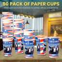 Smygoods Trump Design Disposable Paper Coffee Cups (16 OZ, 50 Count) For Hot Beverages, Tea, Espresso, Cocoa - To Go Drink Containers, Caf & Office