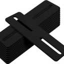 10 PCS 5" Black Flat Mending Plate, Support with Slots Steel Strap Straight Repair Plates Brace, Fixing Bracket Connector, Thickness 1/8"
