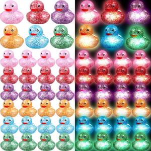 Deekin LED Light Up Rubber Duck 2'' Mix Color Cute Small Ducks Glow Toy for Duck Birthday Party Baby Shower Supplies Party Favors Decor Creative Gift Classroom Prizes(24 Pcs, Fresh)