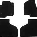 IKON MOTORSPORTS, Floor Mats Compatible with 2021-2023 Chevrolet Suburban Tahoe GMC Yukon, Black Nylon Front & Second Row Carpet Liners 4PCS