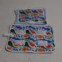 Lusso Gear Kids Airplane Tray Table Cover - Storage Pockets for Toddler Toys & Snacks - Kids Travel Essentials & Organizer - Portable Fit for Most Airplane Trays - Dinos