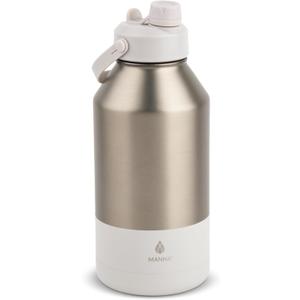 Manna Ranger Dual Insulated Stainless Steel Bottle - 64 Oz - Unbleached Matte Metallic