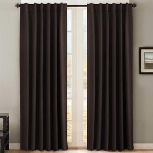 H.VERSAILTEX Blackout Curtains Thermal Insulated Window Treatment Panels Room Darkening Blackout Drapes for Living Room Back Tab/Rod Pocket Bedroom Draperies, 52 x 96 Inch, Chocolate Brown, 2 Panels