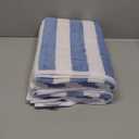 Amazon Basics Sky Blue Cabana Stripe Pool & Beach Towel, 100% Cotton, Soft & Absorbent, Machine Washable, Quick Dry, Large, 2 Pack, Sky Blue, 30" x 60"