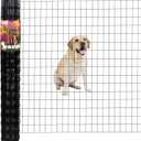 FOREHOGAR Black PVC Coated Welded Wire Fence 48 Inch x 25 Foot, 2 Inch x 3 Inch 16GA, Garden Border Fencing Roll Vinyl Coating Metal Wire Mesh for Yard Vegetable Plant Protection Poultry Netting